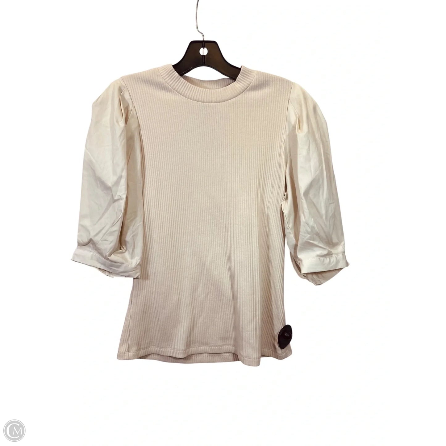 Top Short Sleeve By Who What Wear In Tan, Size: Xs
