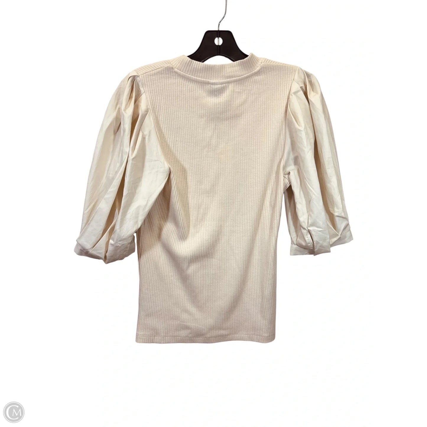 Top Short Sleeve By Who What Wear In Tan, Size: Xs