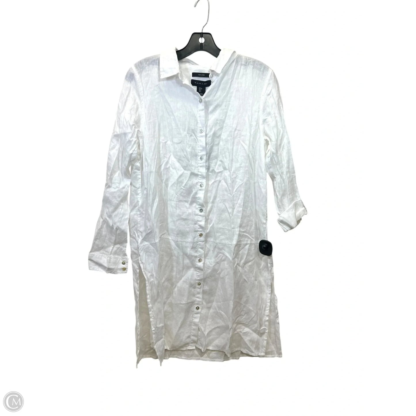 Tunic Long Sleeve By Tahari By Arthur Levine In White, Size: S