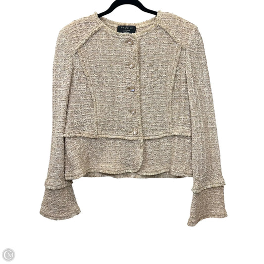 Blazer Designer By St John Collection In Tan & White, Size: 16