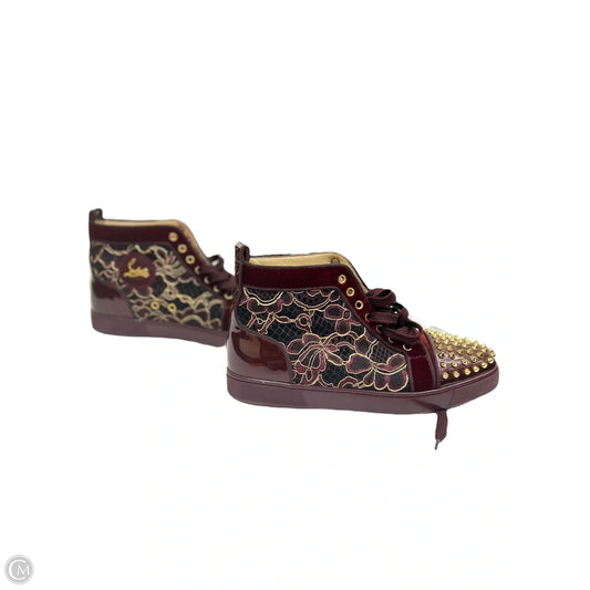 Shoes Luxury Designer By Christian Louboutin In Maroon, Size: 11