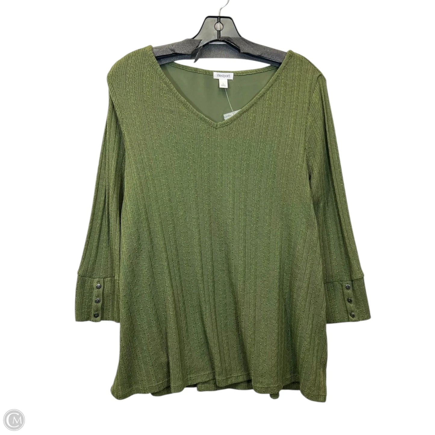 Top Long Sleeve By Westport In Green, Size: L