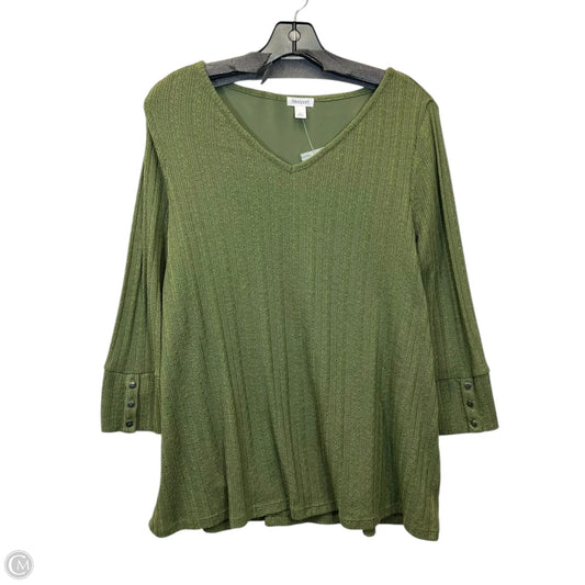 Top Long Sleeve By Westport In Green, Size: L