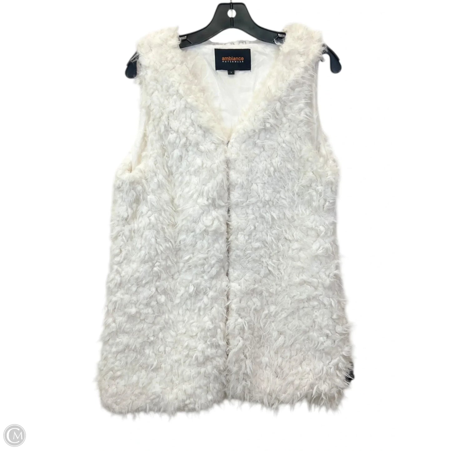 Vest Faux Fur & Sherpa By Ambiance Apparel In White, Size: L