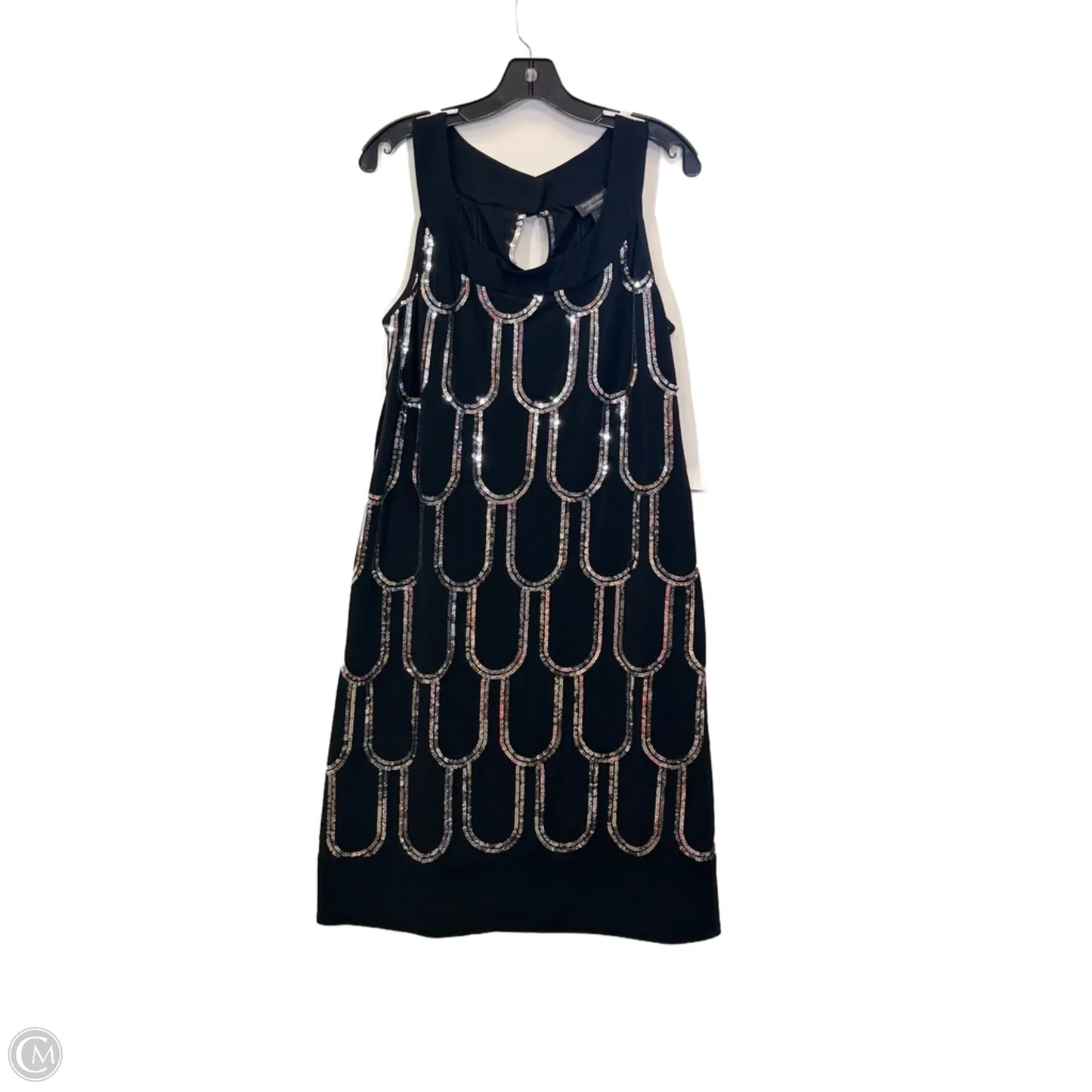 Dress Party Midi By Dressbarn In Black & Silver, Size: Xl