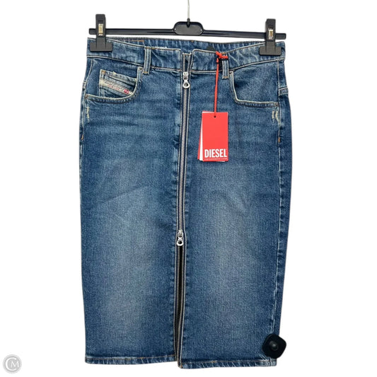 Skirt Maxi By Diesel In Blue Denim, Size: 4