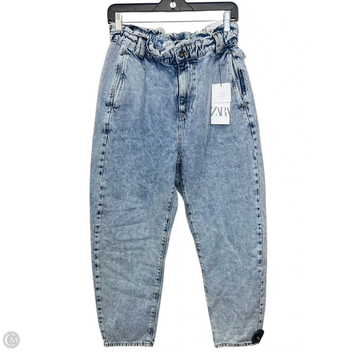 Jeans Straight By Zara In Blue Denim, Size: 8