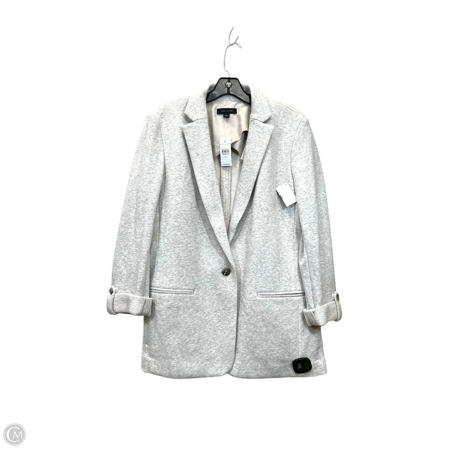 Cardigan By Ann Taylor In Light Grey, Size: M