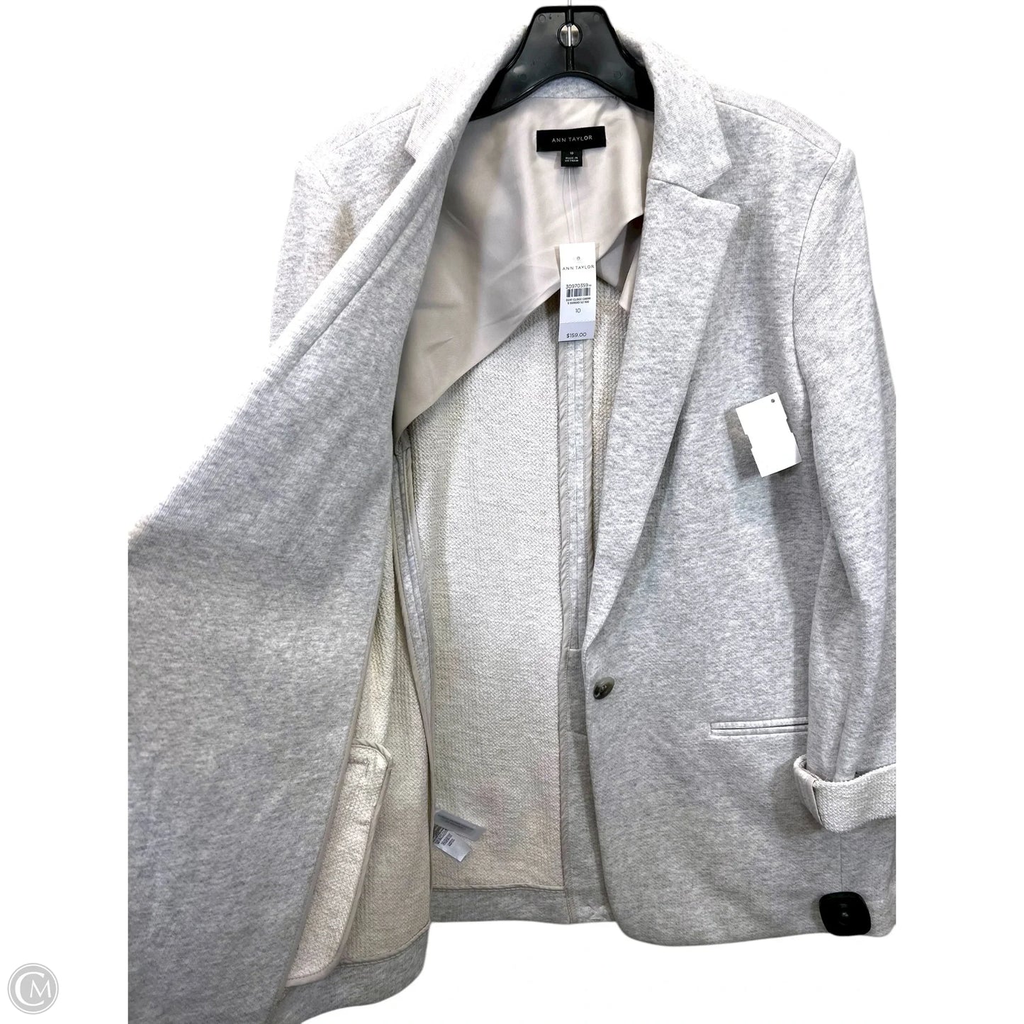 Cardigan By Ann Taylor In Light Grey, Size: M