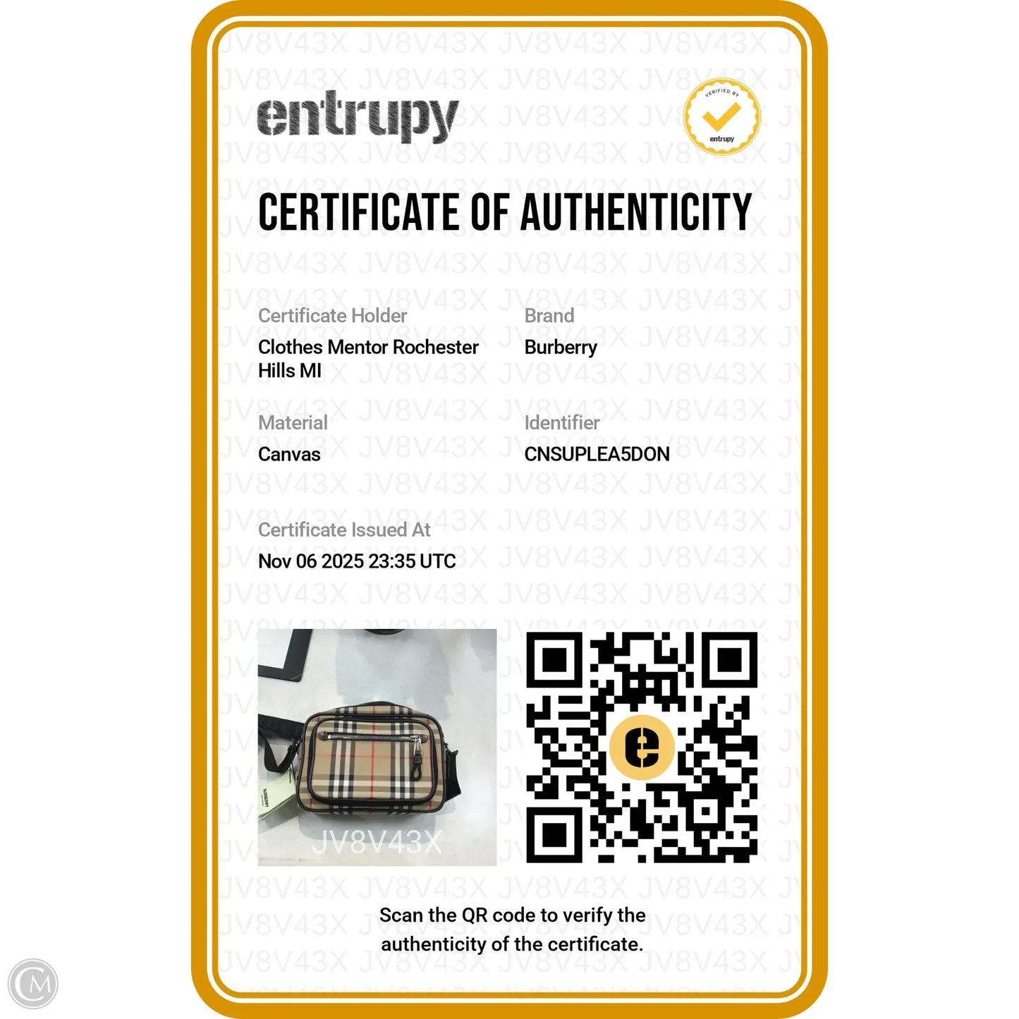 Crossbody Luxury Designer By Burberry, Size: Medium