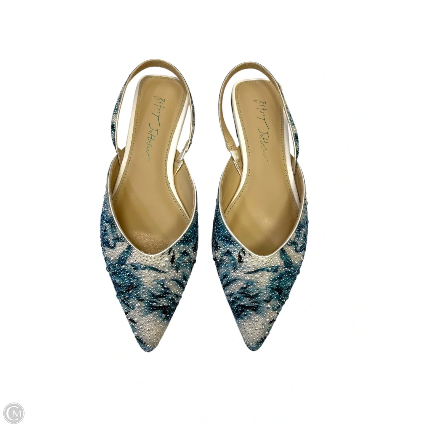 Shoes Flats By Betsey Johnson In Blue & White, Size: 6.5