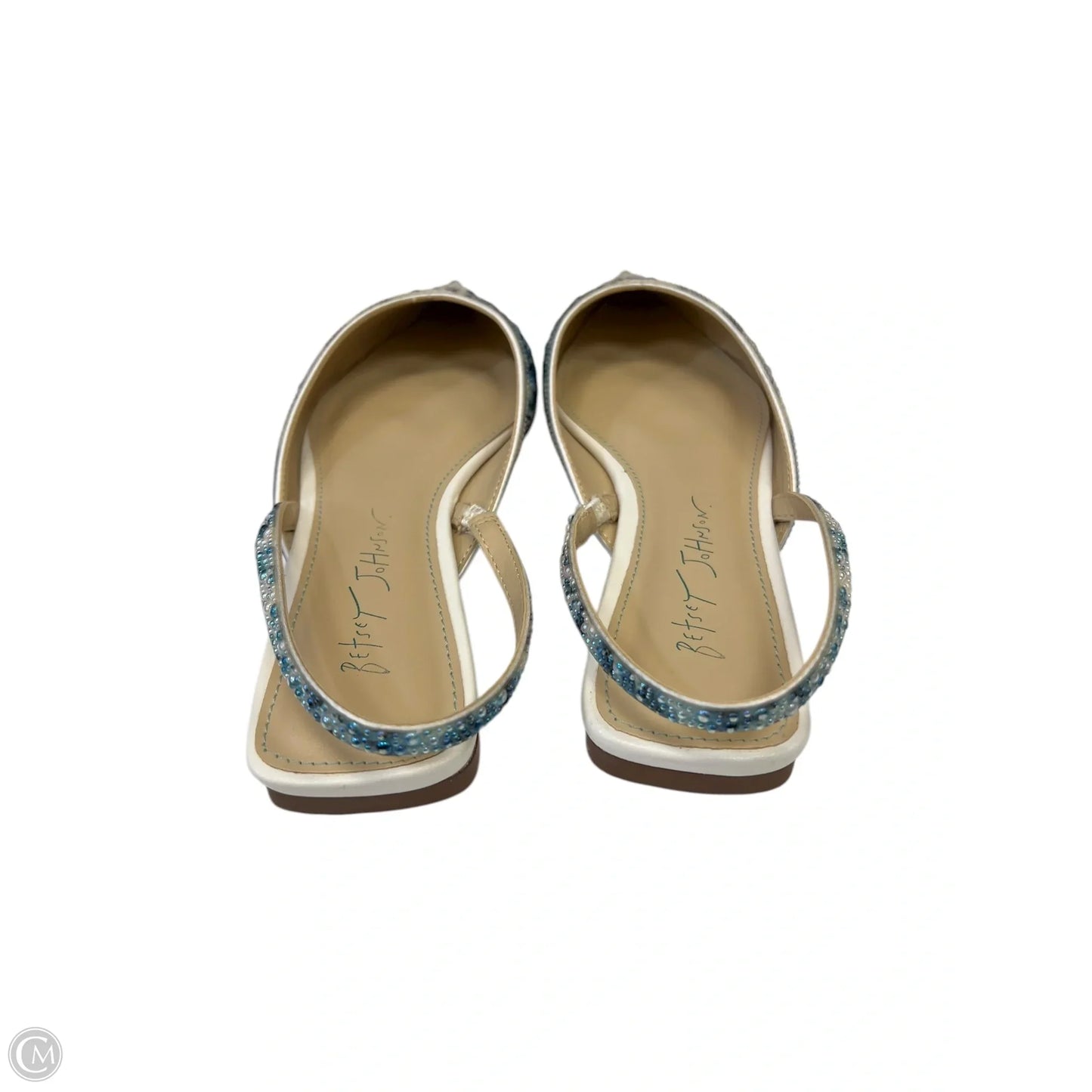 Shoes Flats By Betsey Johnson In Blue & White, Size: 6.5