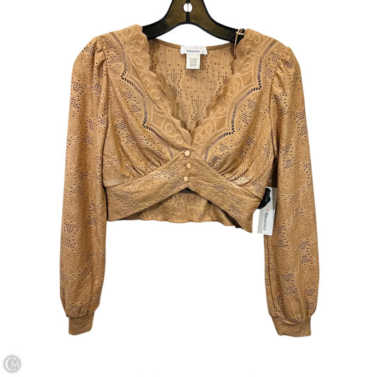 Top Long Sleeve By Urban Romantics In Brown, Size: S