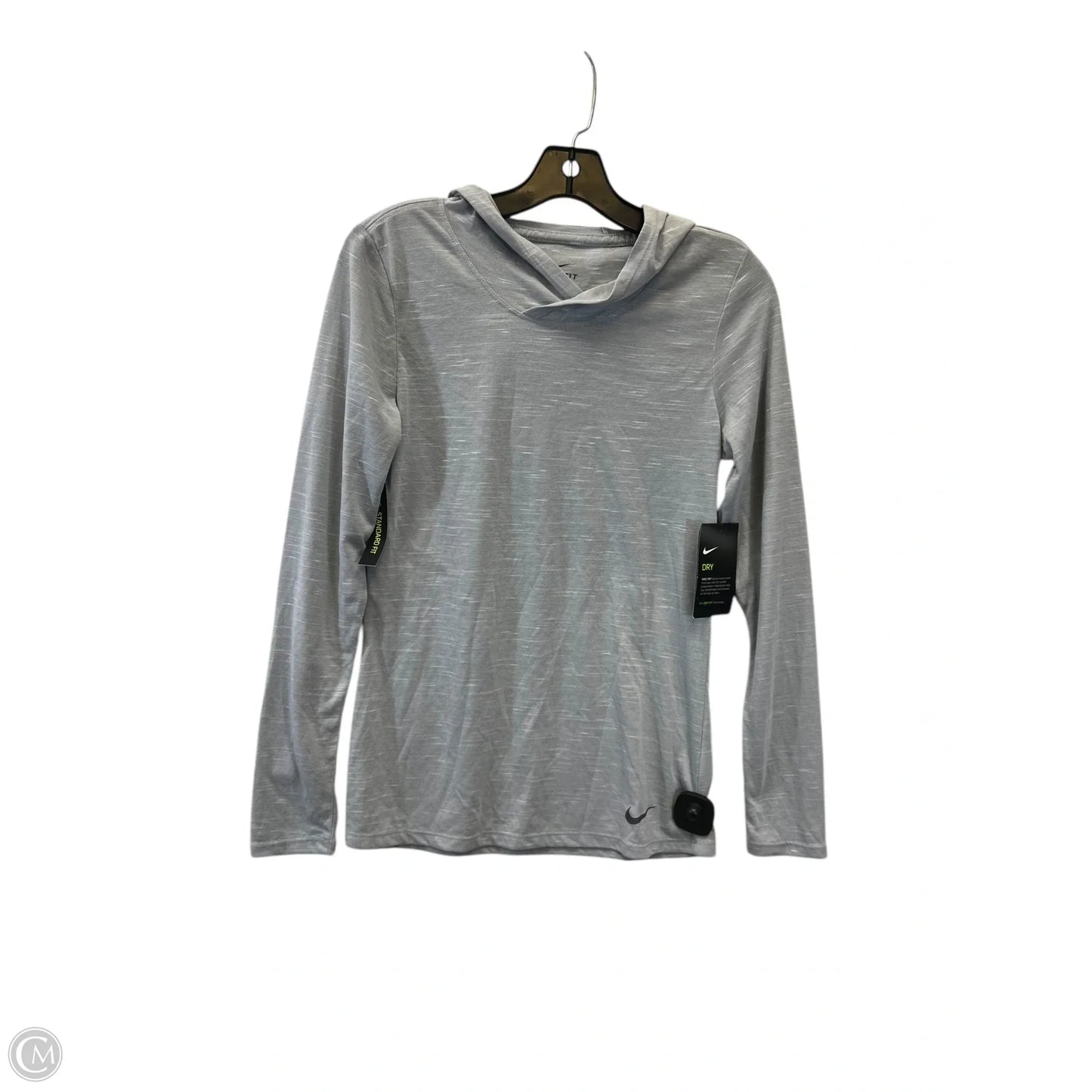 Athletic Top Long Sleeve Hoodie By Nike In Grey, Size: Xs