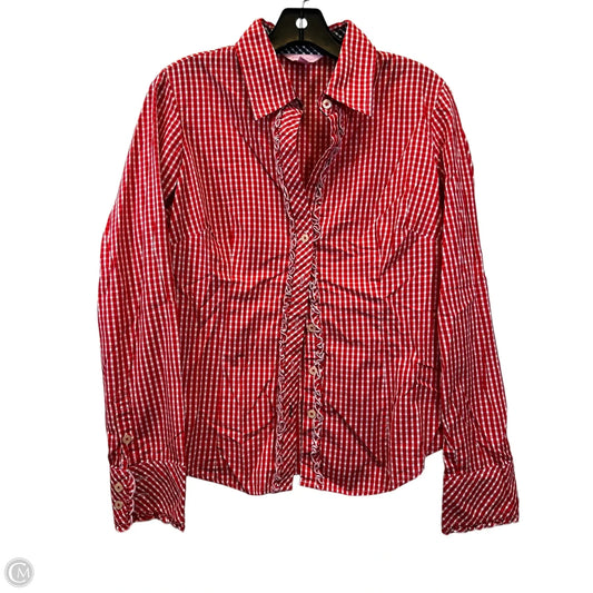 Top Long Sleeve By Lilly Pulitzer In Checkered Pattern, Size: M