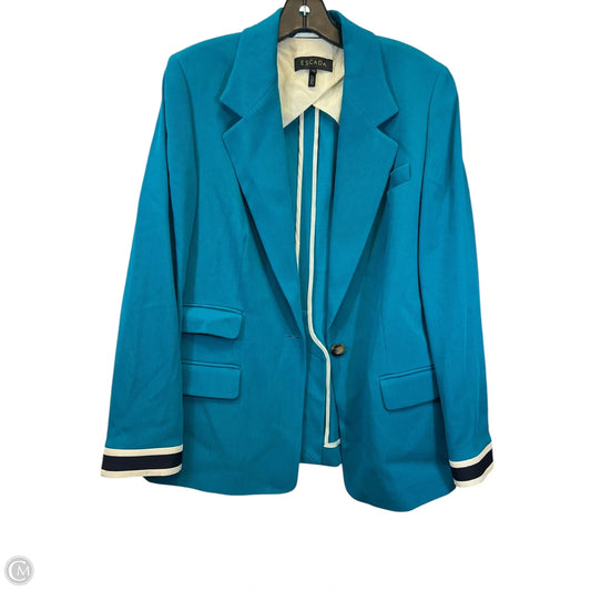 Blazer Designer By Escada In Teal, Size: L