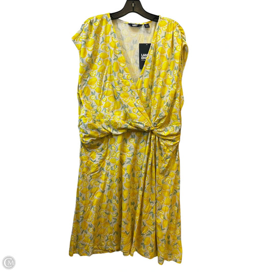 Dress Casual Midi By Lands End In Yellow, Size: 2x