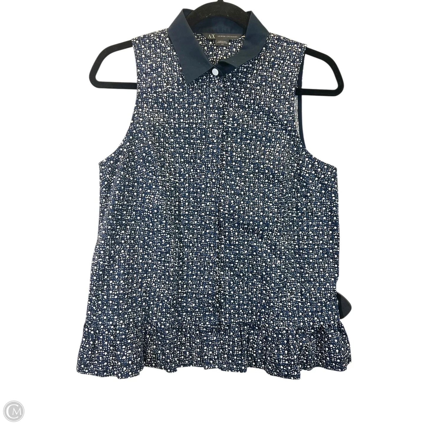 Top Sleeveless Designer By Armani Exchange In Navy, Size: S