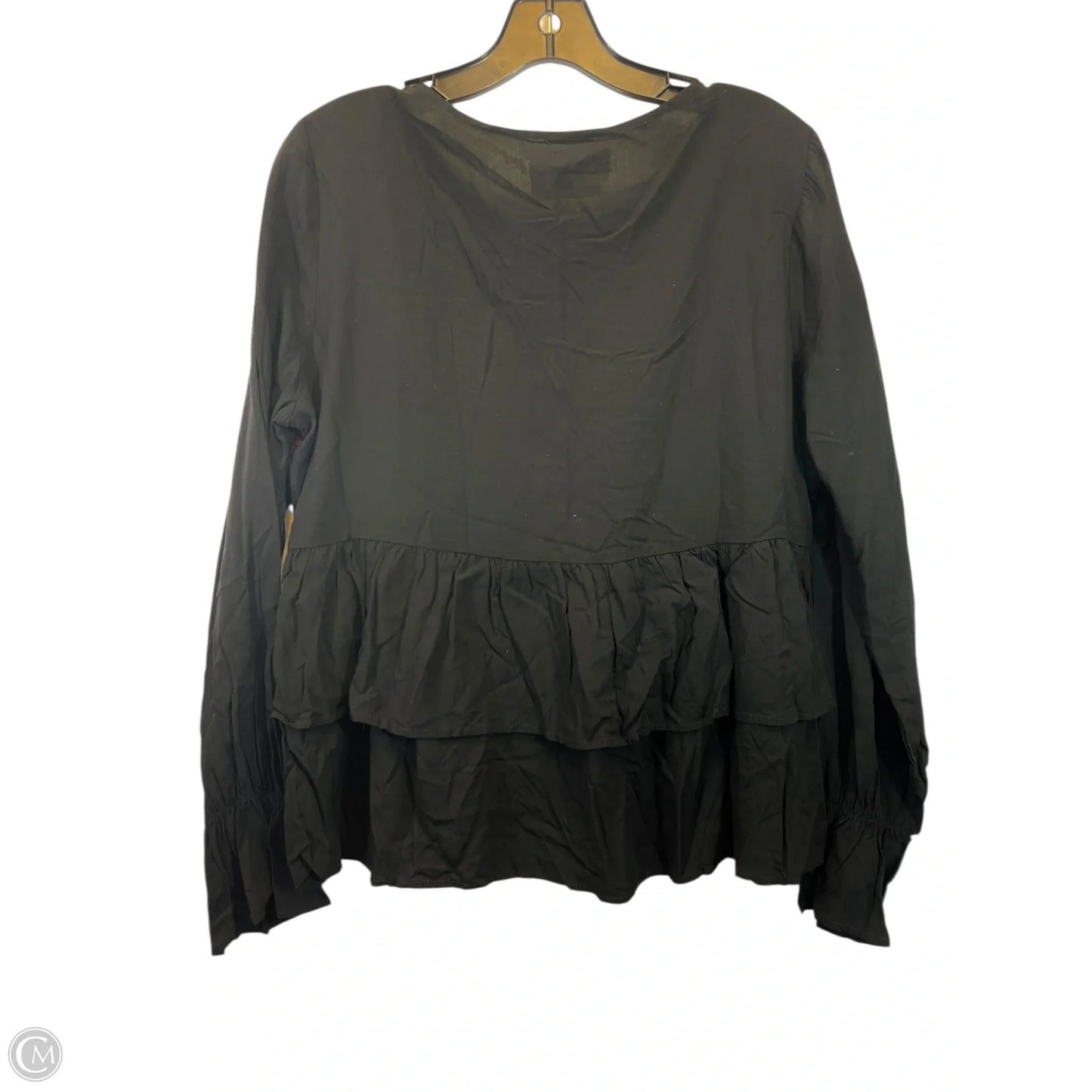Top Long Sleeve By Savanna Jane In Black & Green, Size: M