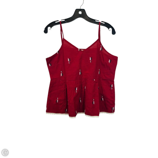 Top Sleeveless By Taavi In Red, Size: M