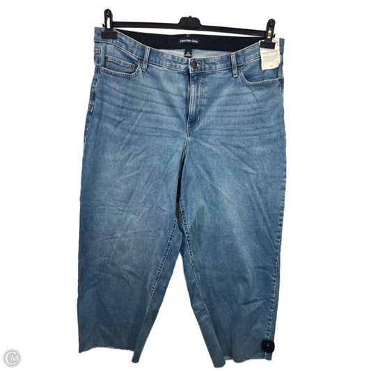 Jeans Wide Leg By Calvin Klein In Blue Denim, Size: 20