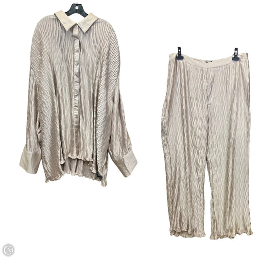 Pants Set 2pc By Pretty Little Thing In Gold, Size: 3x