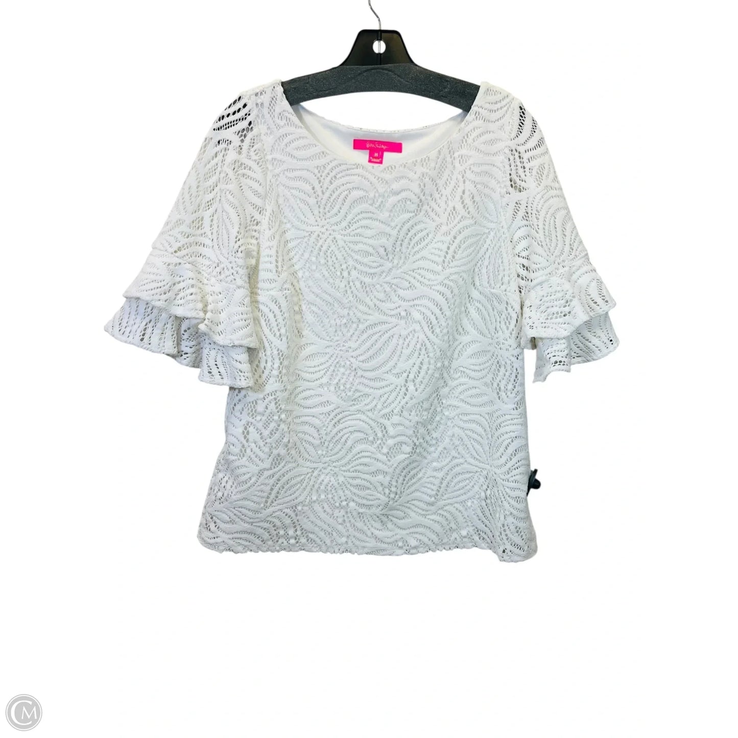 Top 3/4 Sleeve By Lilly Pulitzer In White, Size: M