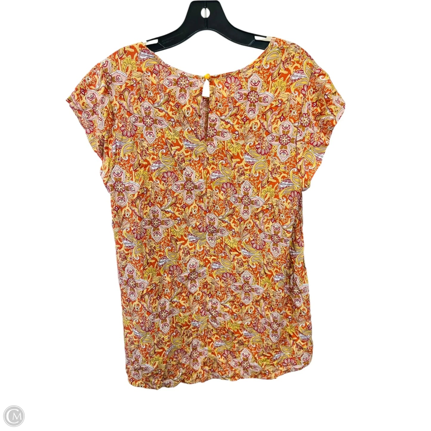 Top Short Sleeve By Anne Carson In Orange & Pink, Size: L