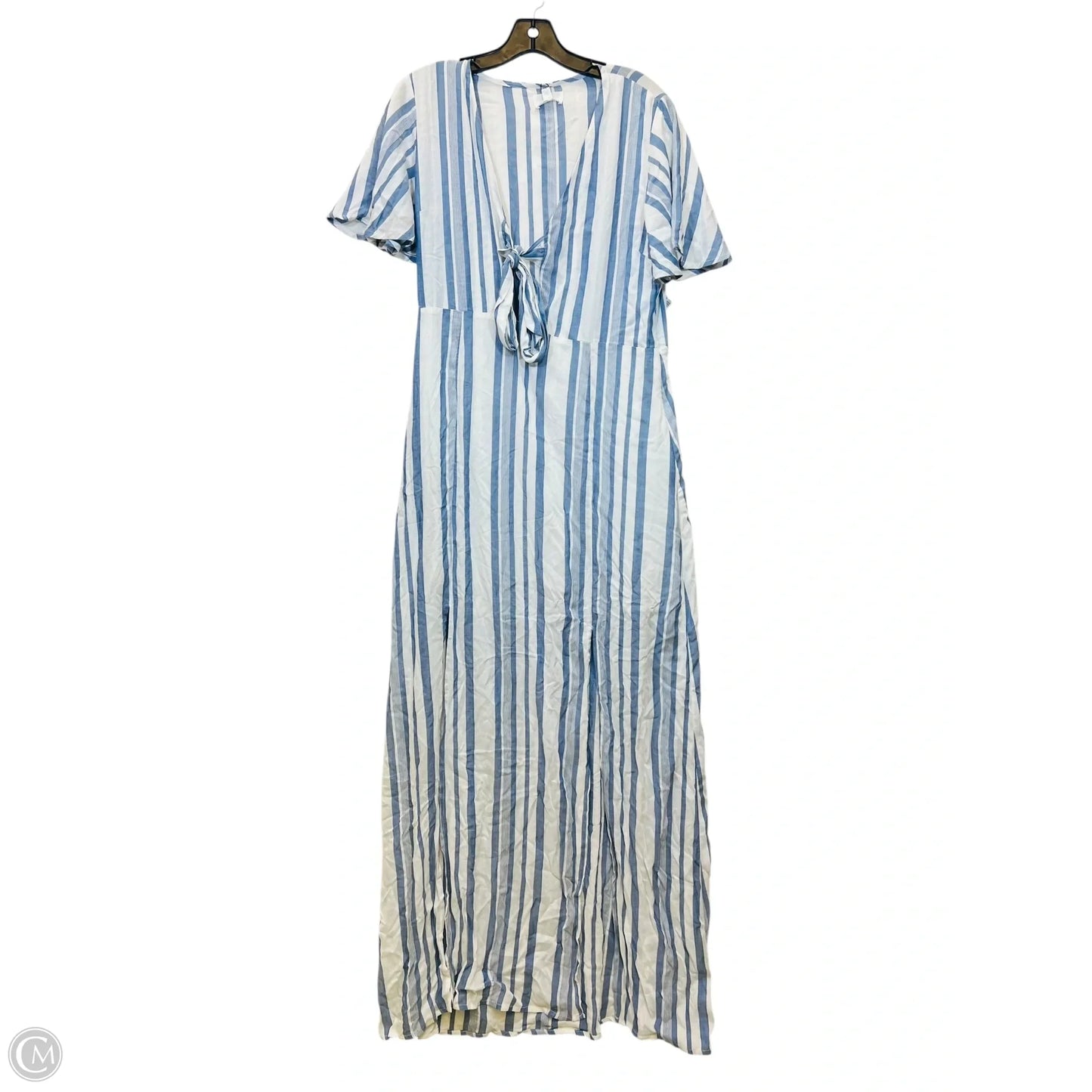 Dress Casual Maxi By Lost And Wander In Blue & White, Size: L