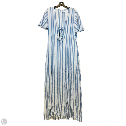 Dress Casual Maxi By Lost And Wander In Blue & White, Size: L