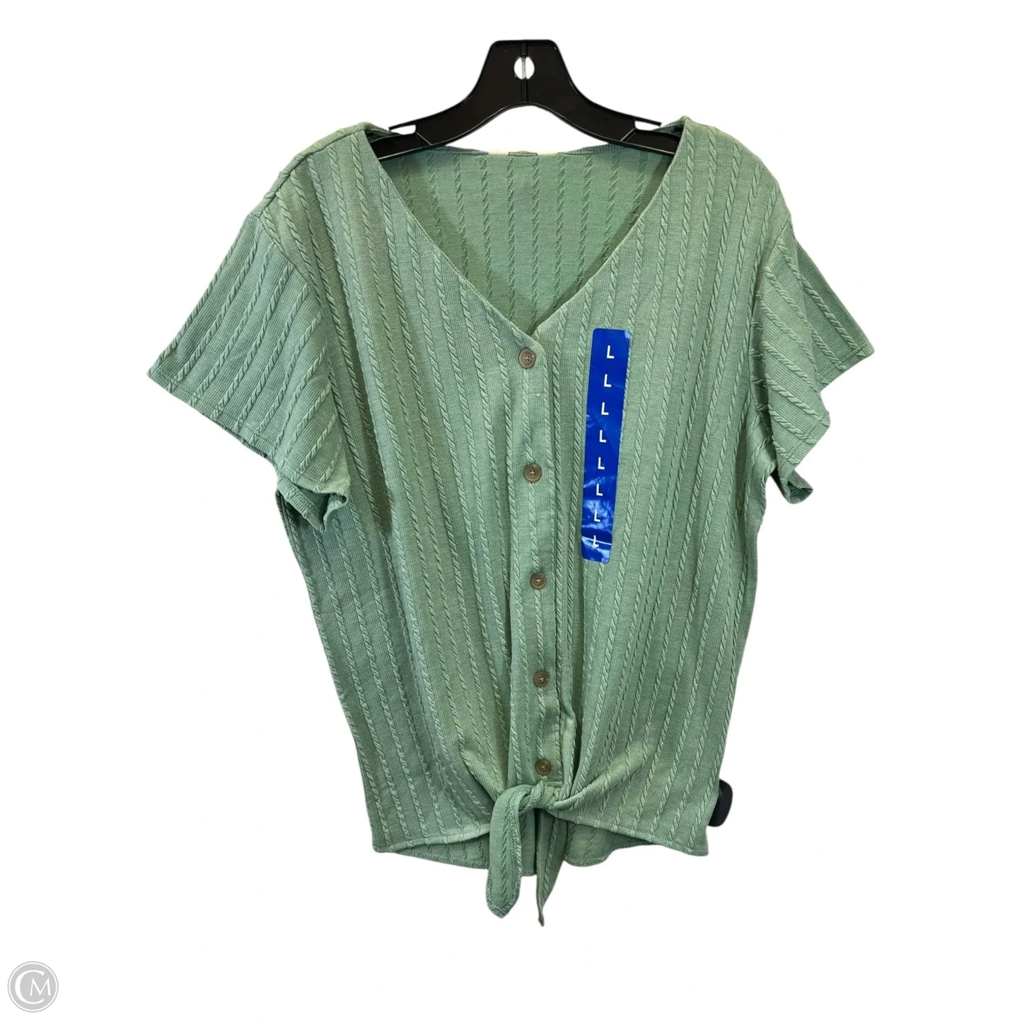Top Short Sleeve By Weatherproof In Green, Size: L