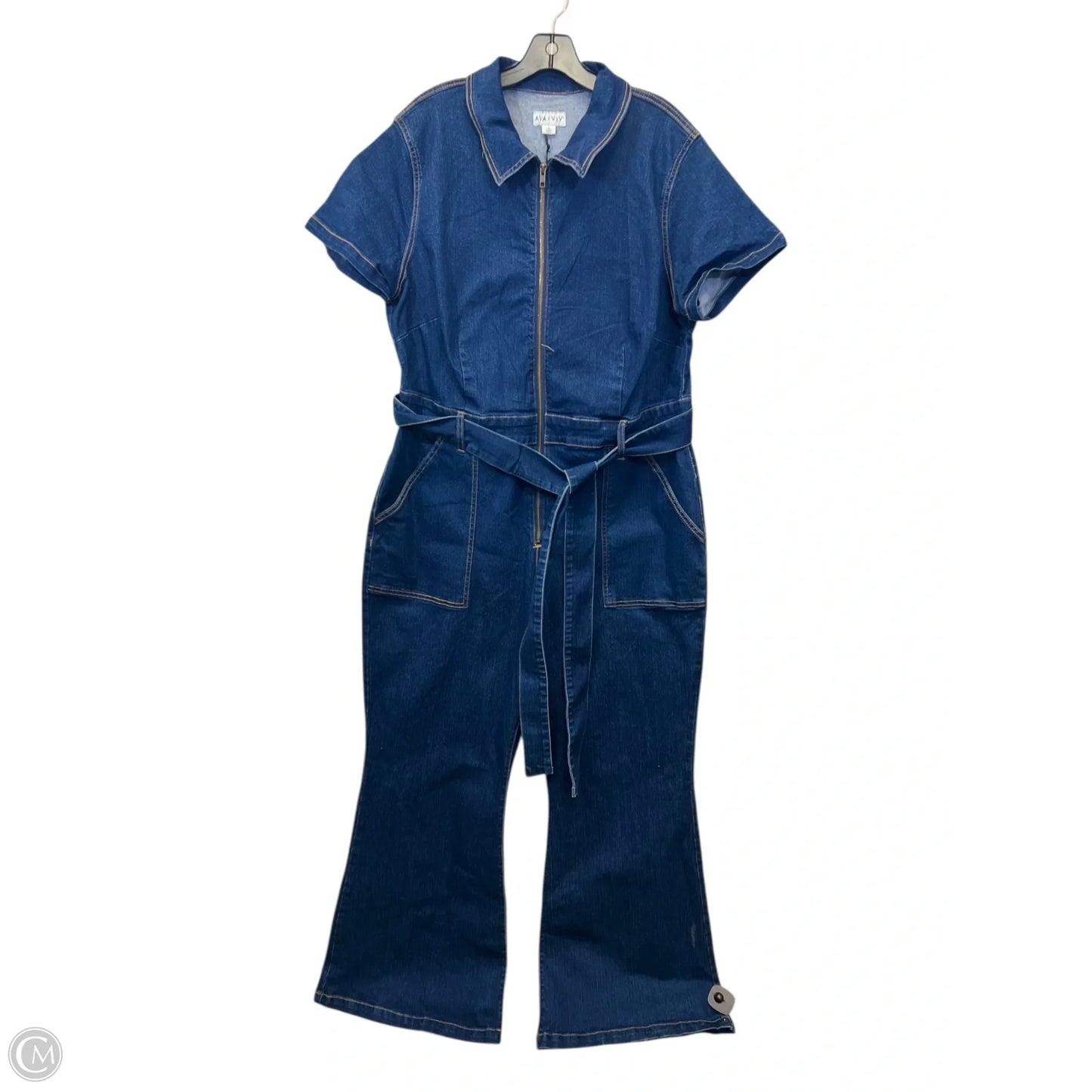 Jumpsuit By Ava & Viv In Blue Denim, Size: 2x