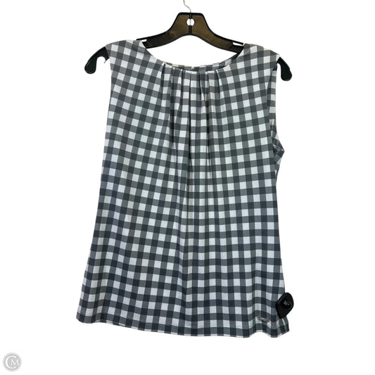 Top Sleeveless By Calvin Klein In Grey & White, Size: S