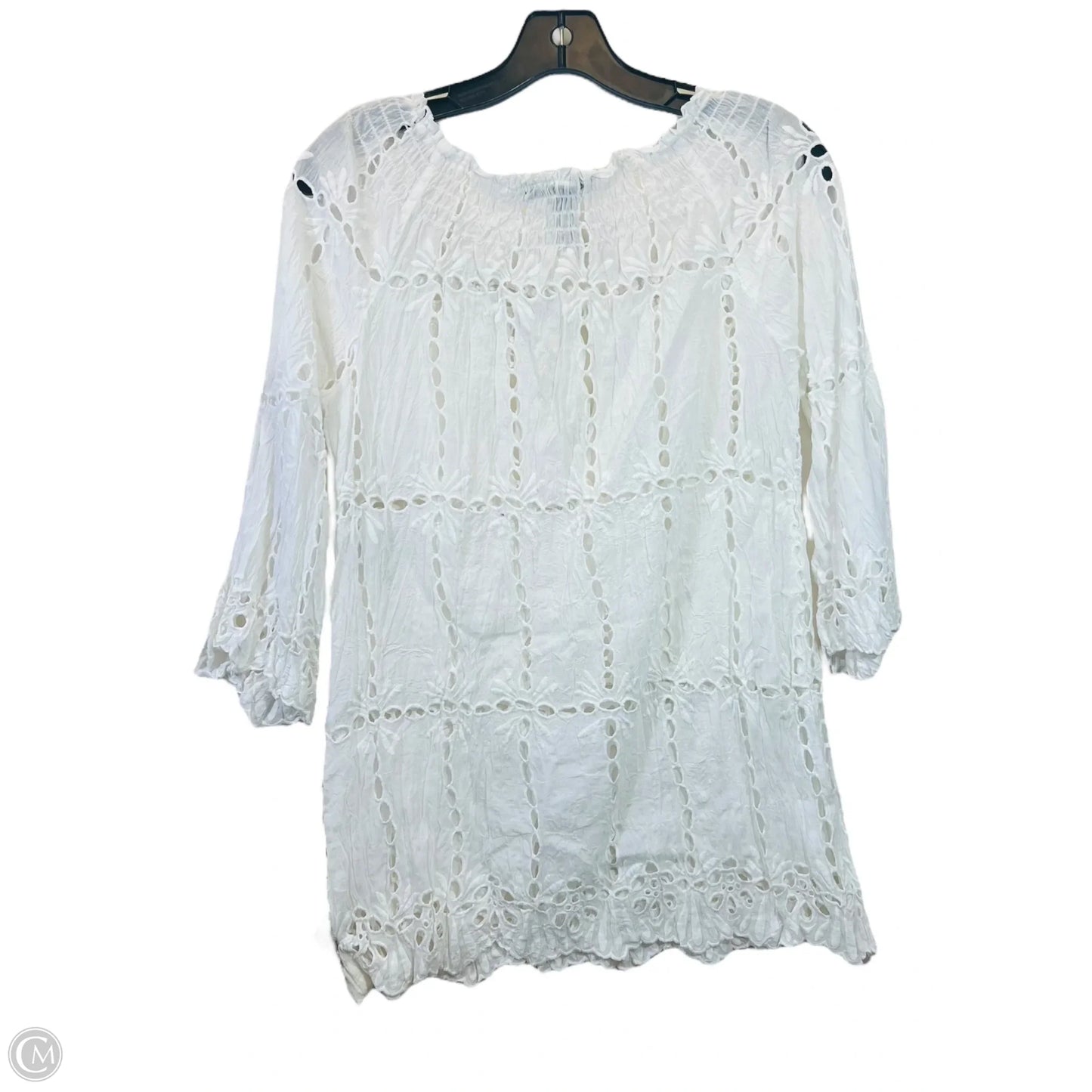 Top 3/4 Sleeve By International Concepts In White, Size: Xs