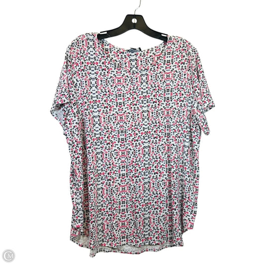Top Short Sleeve By Premise Studio In Pink & Purple, Size: 1x