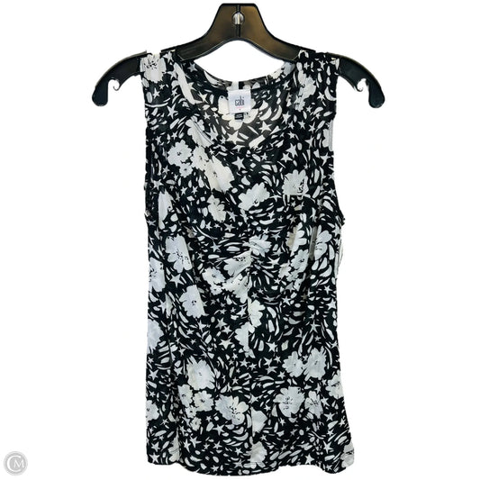 Top Sleeveless By Cabi In Black & White, Size: S