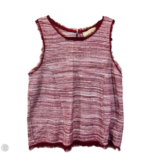 Top Sleeveless By Anthropologie In Red & White, Size: M