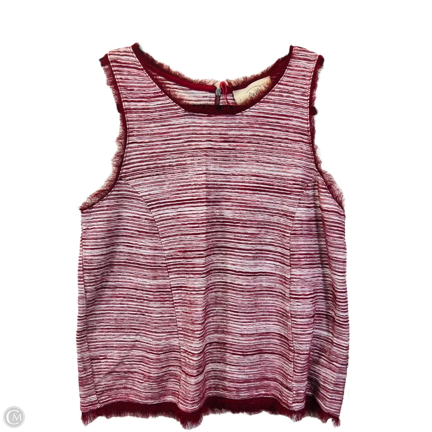 Top Sleeveless By Anthropologie In Red & White, Size: M