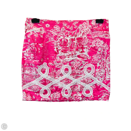 Skirt Mini & Short By Lilly Pulitzer In Pink & White, Size: L