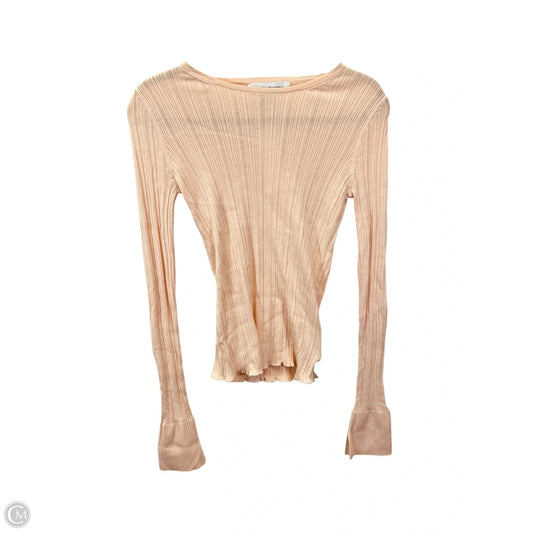 Top Long Sleeve By White And Warren In Peach, Size: M