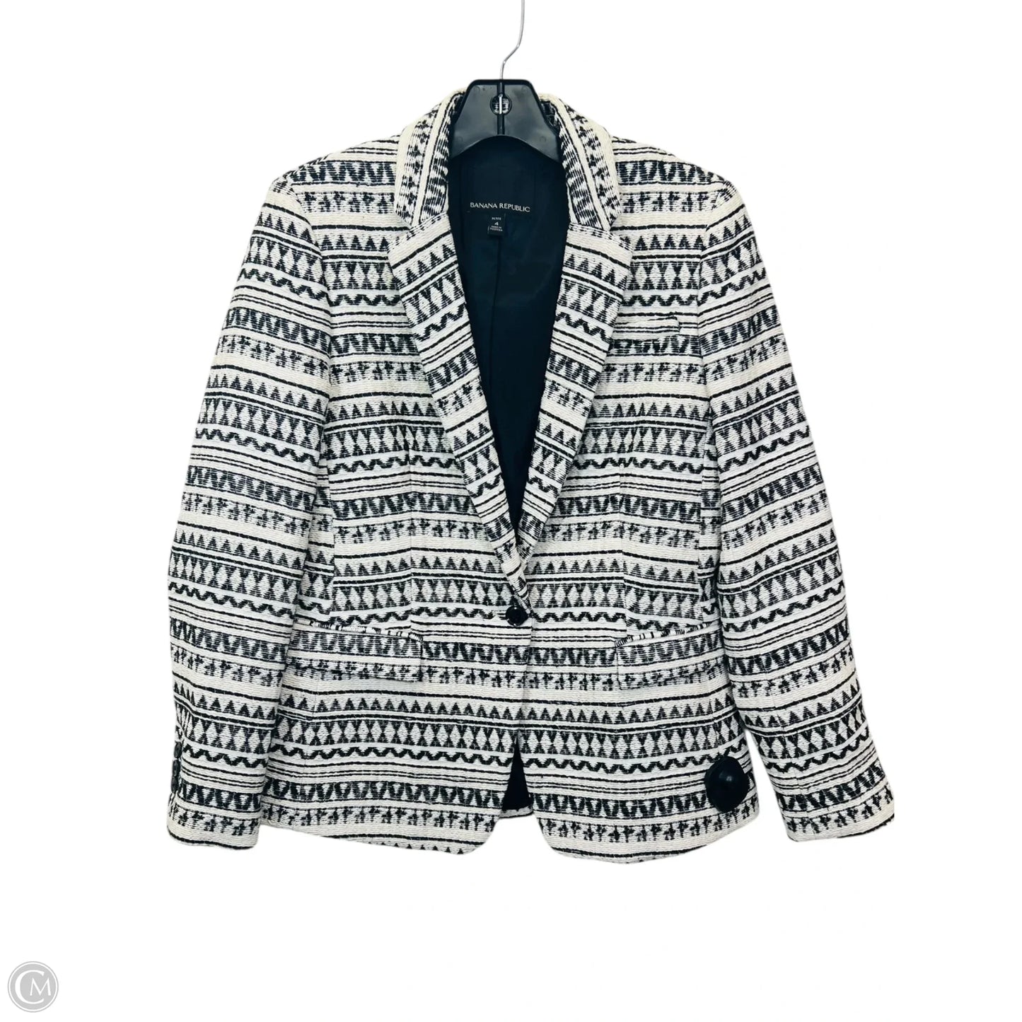 Blazer By Banana Republic In Black & Cream, Size: Sp