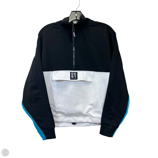 Top Long Sleeve By Dkny In Black & Blue, Size: S