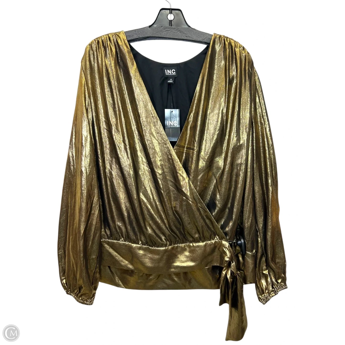 Top Long Sleeve By International Concepts In Gold, Size: Xl