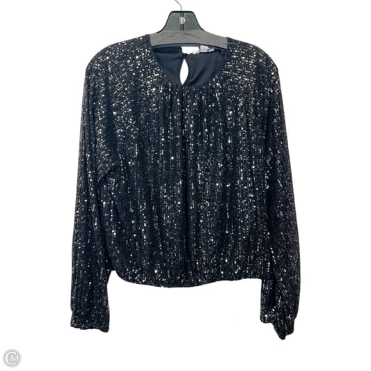 Top Long Sleeve By C By One In Black, Size: L