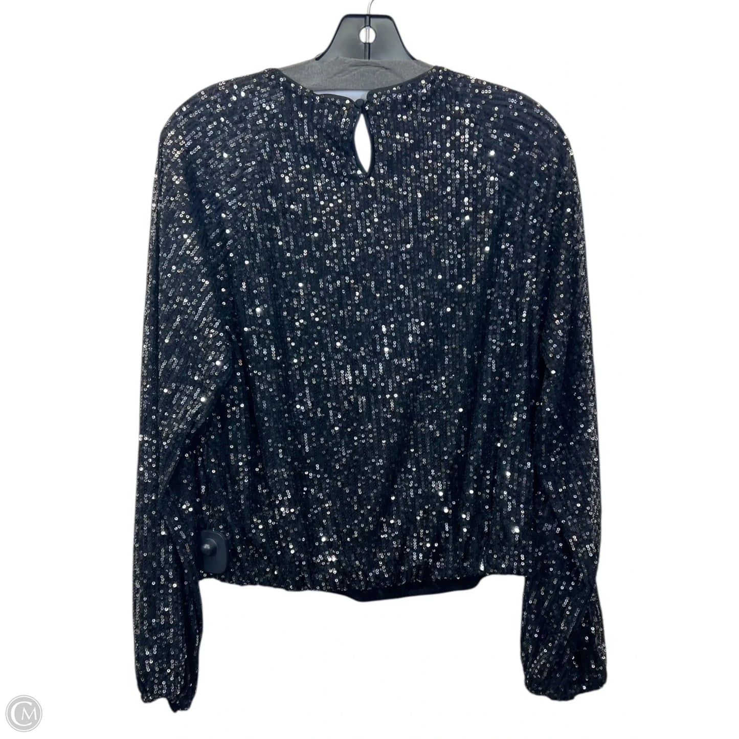 Top Long Sleeve By C By One In Black, Size: L