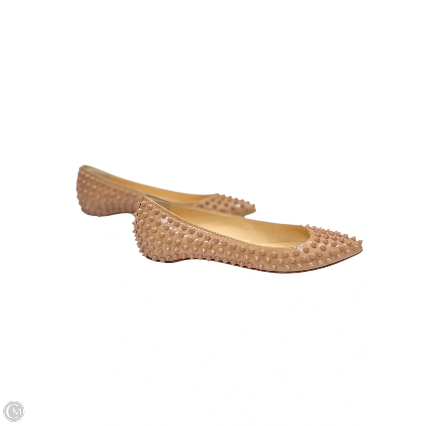 Shoes Luxury Designer By Christian Louboutin In Tan, Size: 7.5