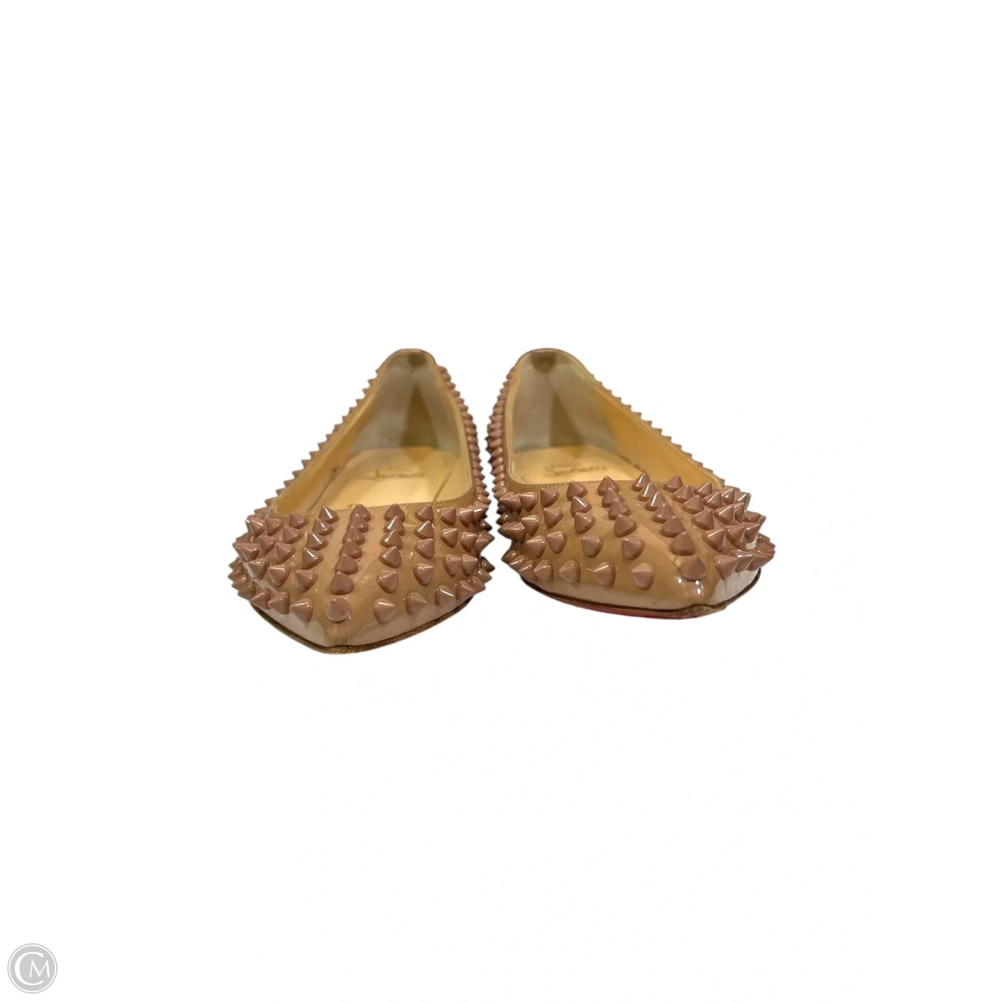 Shoes Luxury Designer By Christian Louboutin In Tan, Size: 7.5