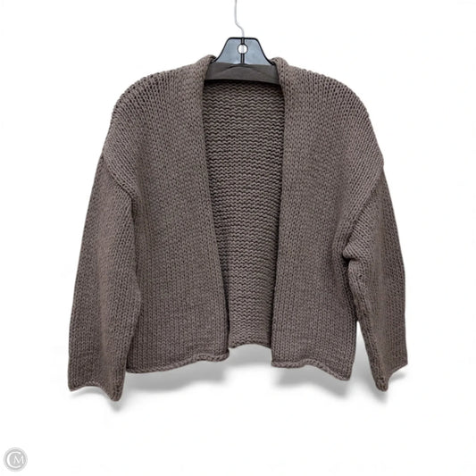 Sweater Cardigan Designer By Eileen Fisher In Taupe, Size: L