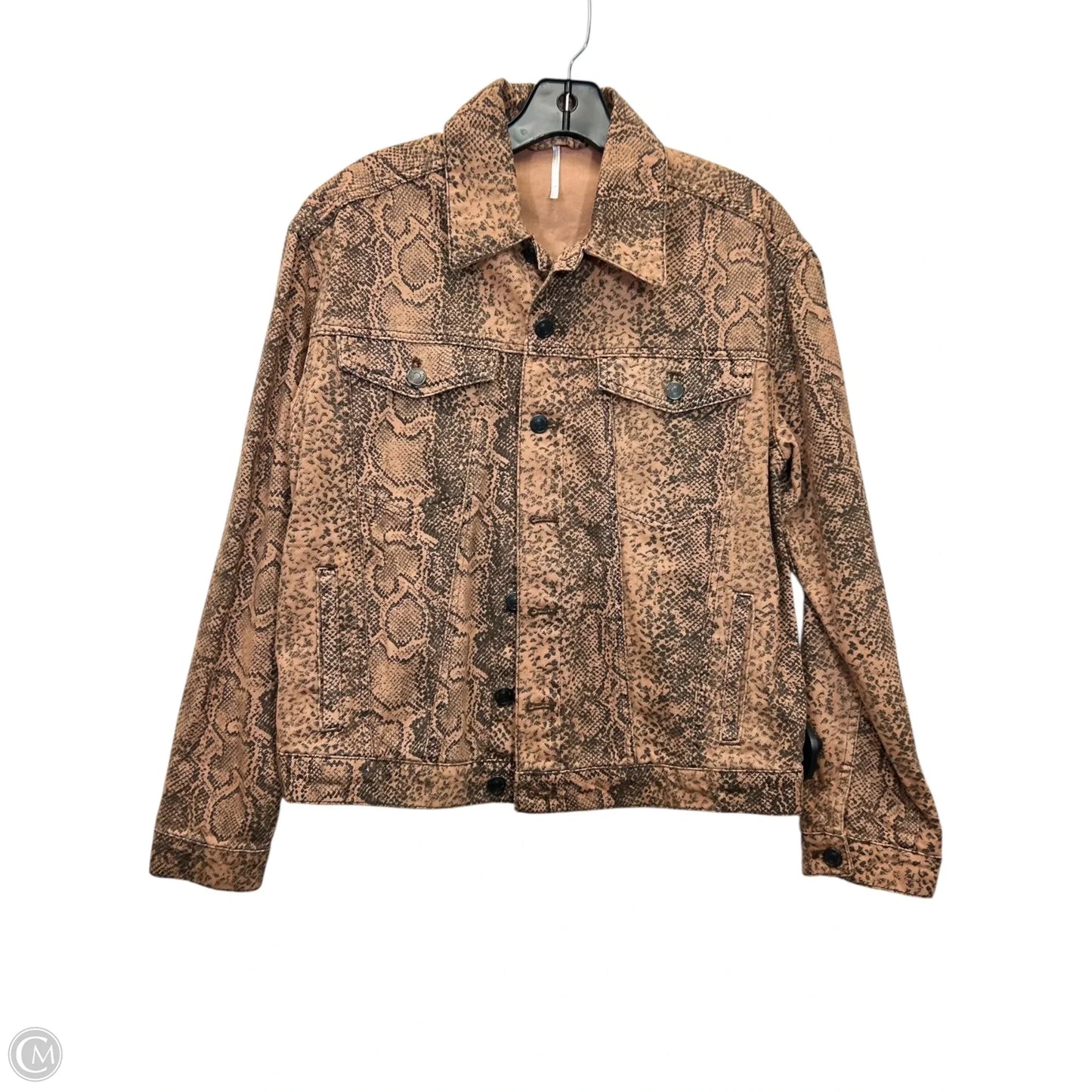 Jacket Denim By Free People In Brown Denim, Size: Xs