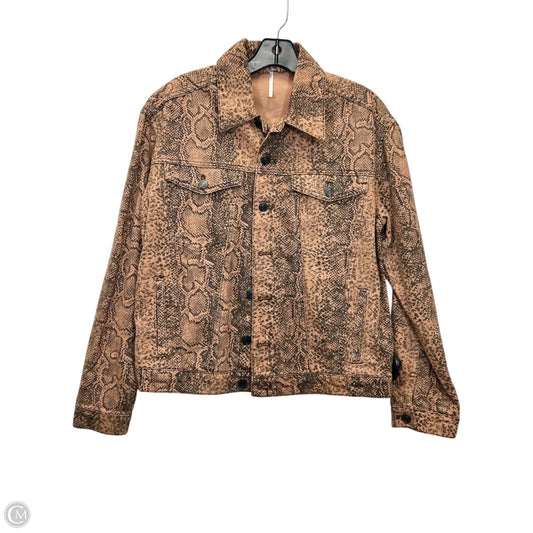 Jacket Denim By Free People In Brown Denim, Size: Xs